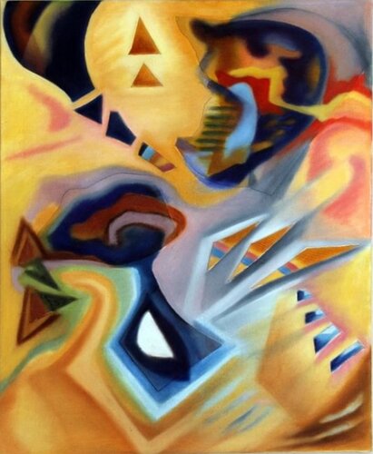 abstract mixed media painting by Lynn Hanley