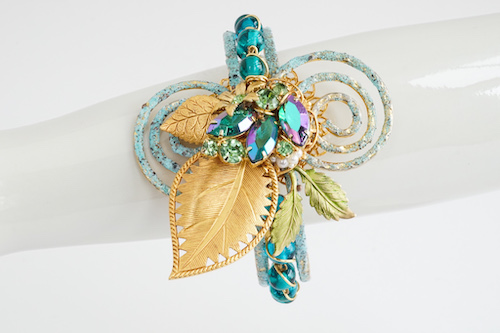 mixed media cuff bracelet by Suzanne Valeriano