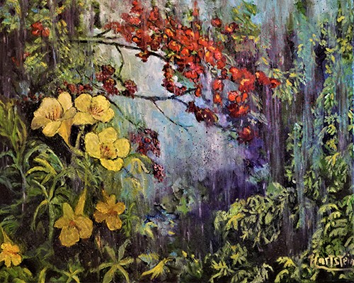 floral landscape painting by Michael Hartstein